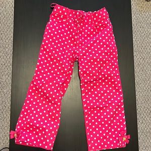 NWOT pink polka dot pants w/ice cream on grosgrain ribbon bows on pant legs.